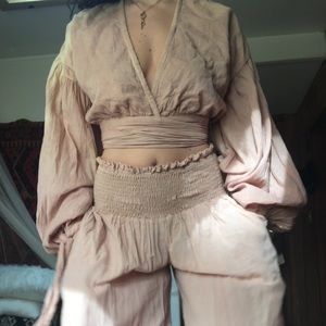 jen pirates booty free people linen gauze set